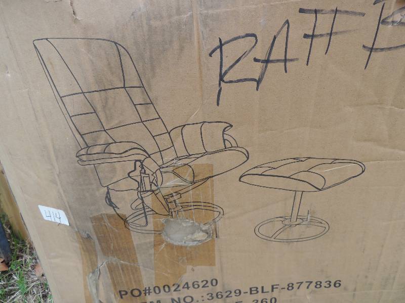 lot 177 image: Chair with matching foot stool