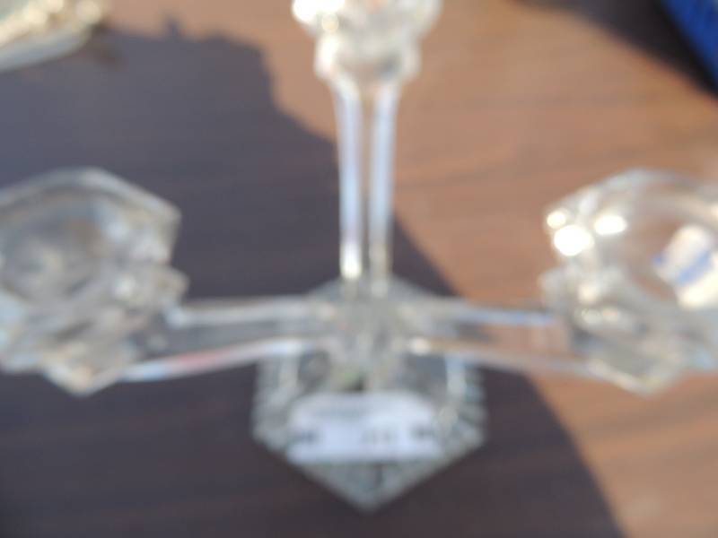 lot 212 image: CRYSTAL - 3 candle HOLDER