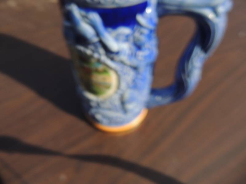 lot 215 image: 2 mugssteins - Texas 9, Blue argyle