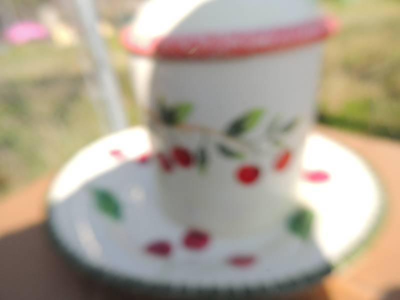 lot 229 image: CHERRY DCOR - PLATTER, 3 DIFFERENT SIZE CANISTERS