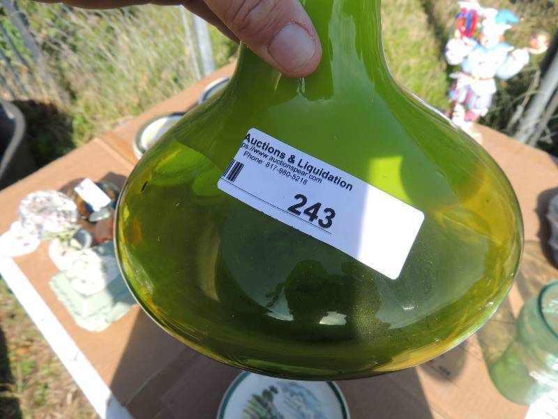 lot 243 image: GREEN LATERN VASE,