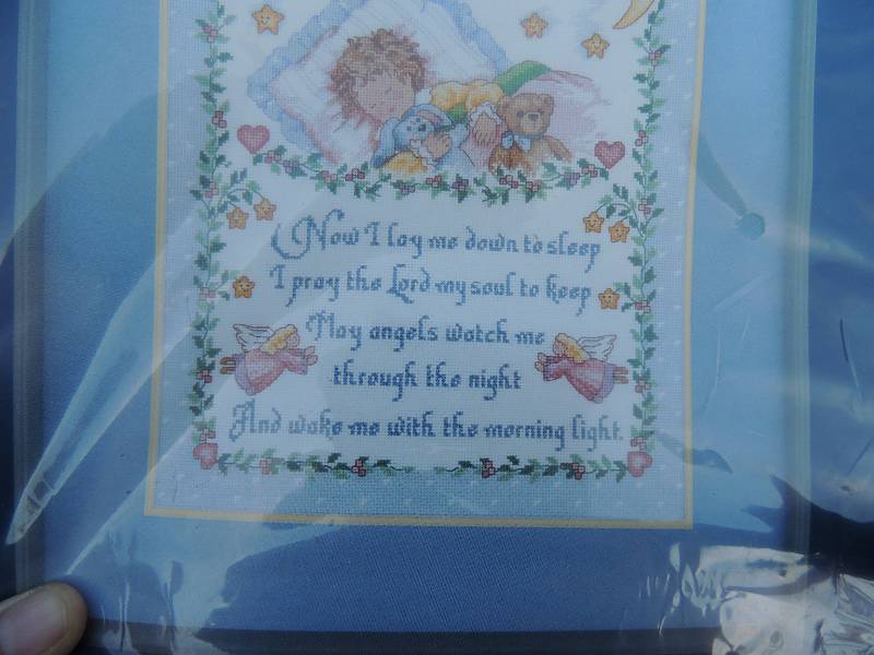 lot 274 image: sunset, -  baby prayer CROSS STITCH,  AND BAY DUNES