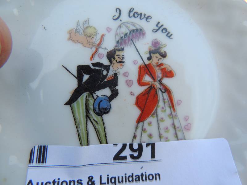 lot 291 image: PAINTED PLATES, X 2  & SAUCERS X 4 - JAPAN