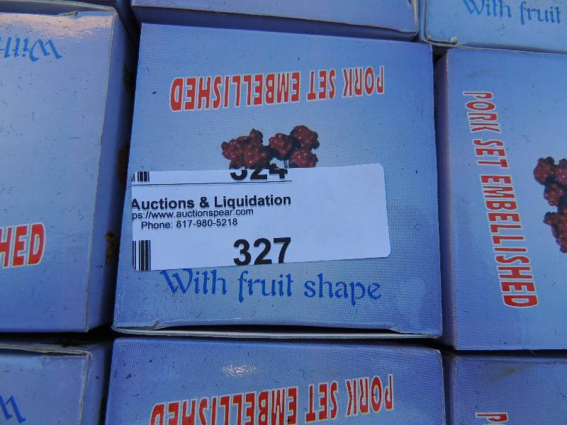 lot 327 image: hors doeuvre SETS - FRUITS  NEW IN BOXES  - 20 SETS