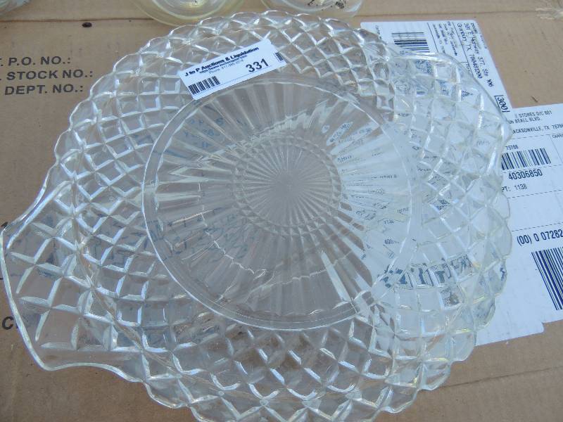 lot 331 image: cake plate, divided platte, 2 OIL CRUTS