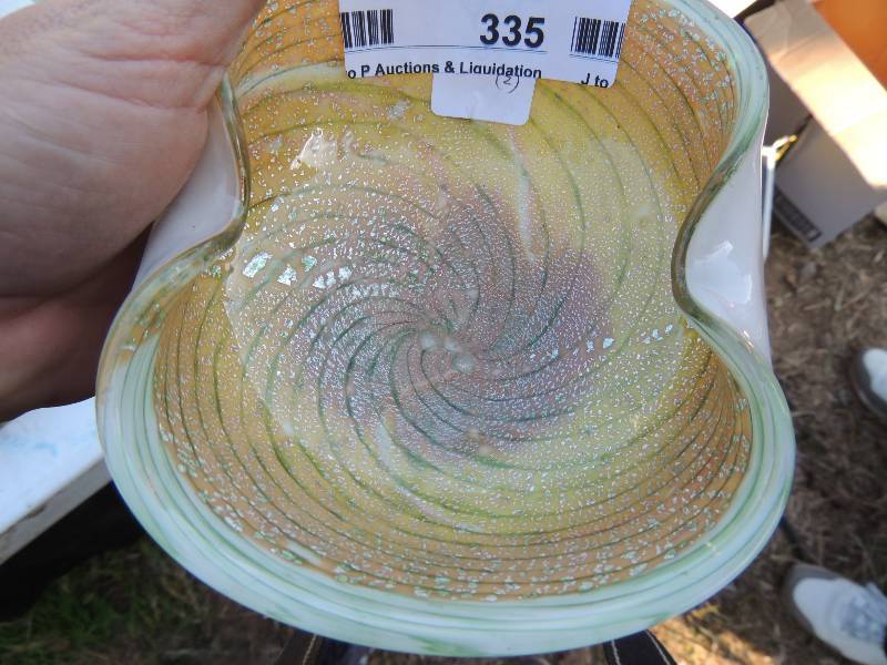 lot 335 image: Blown glass candy dishes