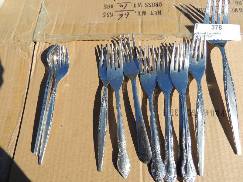 lot 378 image: AssT. Of silverware fork, spoon and knives