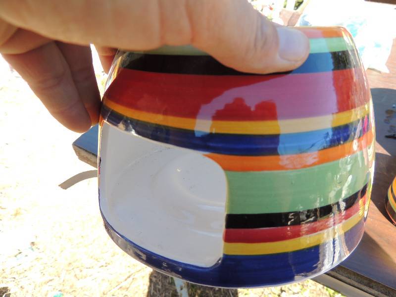 lot 400 image: Striped big bowl,  small bowl x 2,
