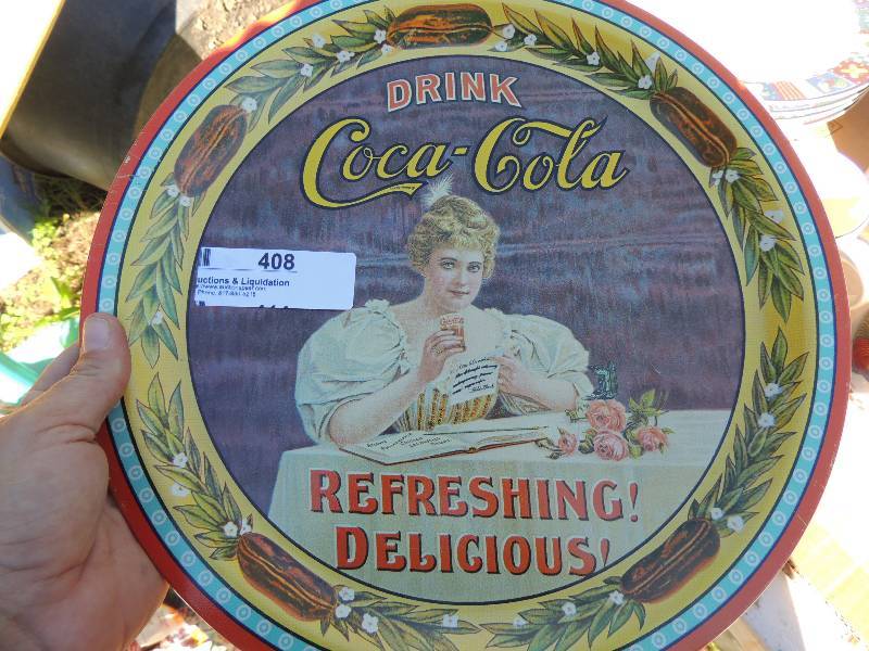 lot 408 image: 75th anniversary collector coca cola aluminum plate #80275