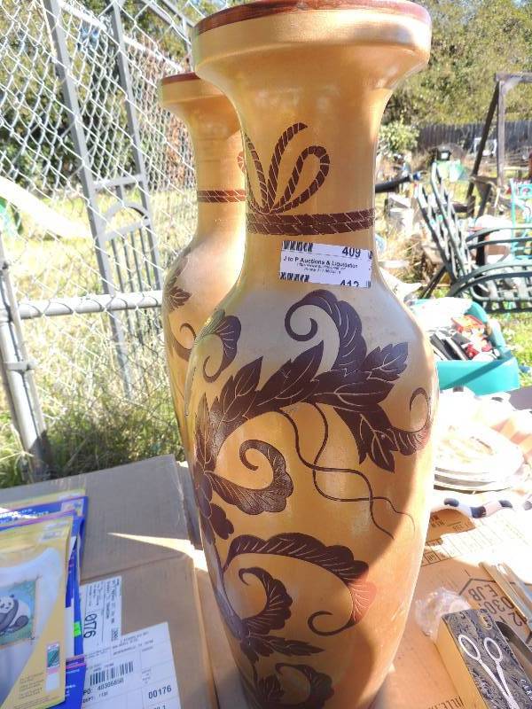 lot 409 image: 2 ft. tall vases   X 2