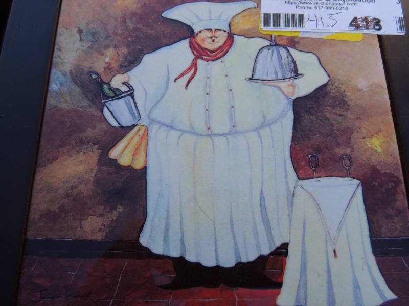 lot 415 image: 4 piece chef pictures all 8x8