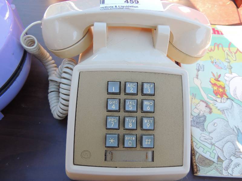 lot 459 image: Coloring book, vintage phone, hanging candles