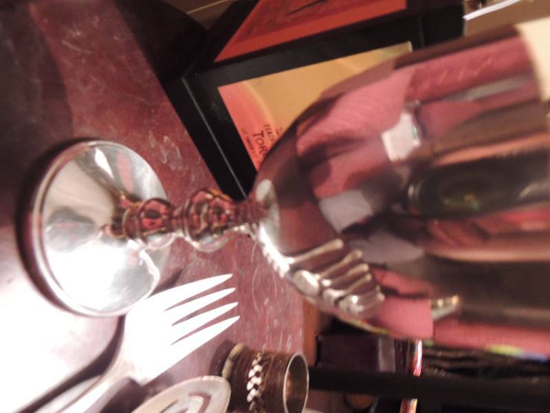 lot 479 image: SILVER PLATE - GOBLET & FLATWARE