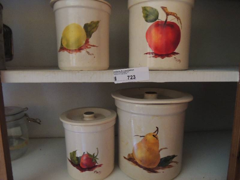 lot 723 image: Set of 4 canisters (fruit)
