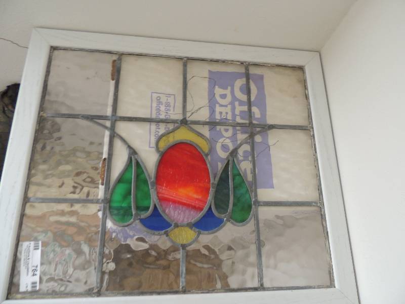 lot 764 image: Stained glass picture