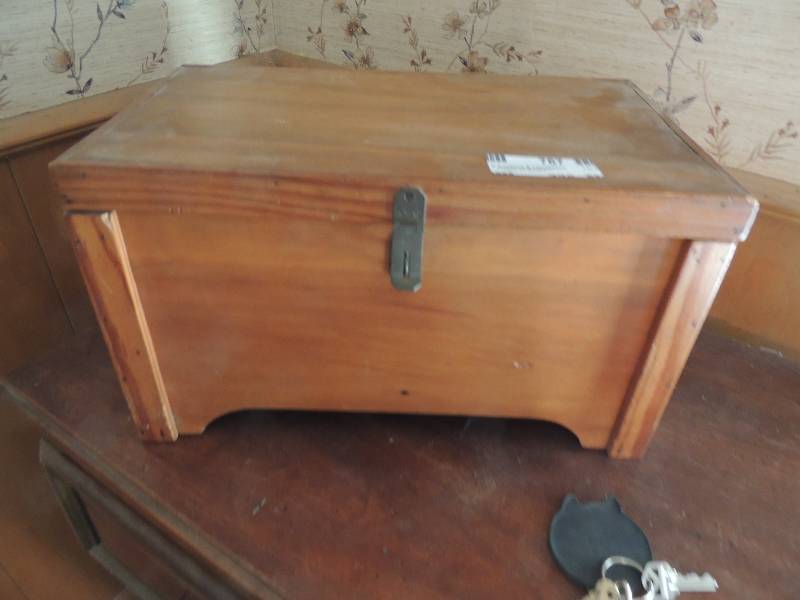 lot 767 image: wooden box with clasp