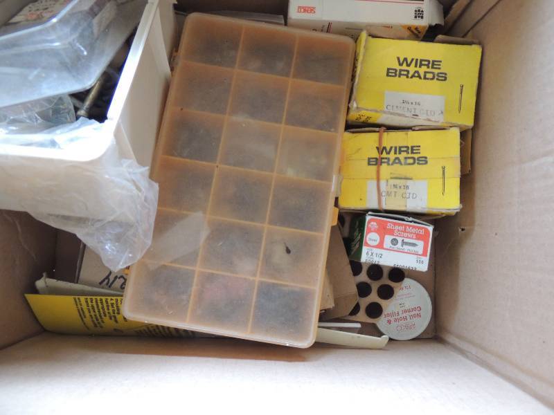 lot 1019 image: Bolts, screws, wheels, brackets, etc.