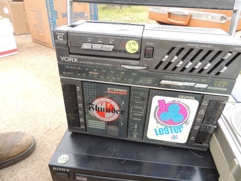 lot 356 image: York radio cassette player, Magnavox Cassette player, Sony DVD, Panasonic VHS