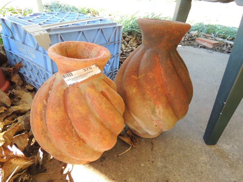 lot 370 image: Decorative clay jugs