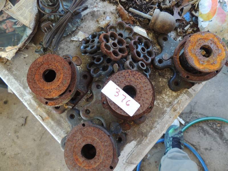 lot 376 image: 6 handles and 4 flag brackets - LIL BIT STEAMPUNK