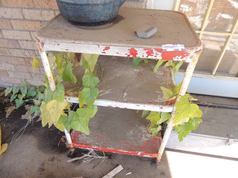lot 380 image: 2 shelf on wheels