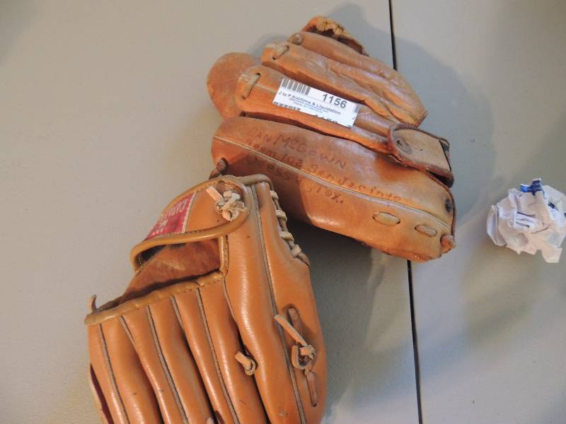 lot 1156 image: 2 baseball mits