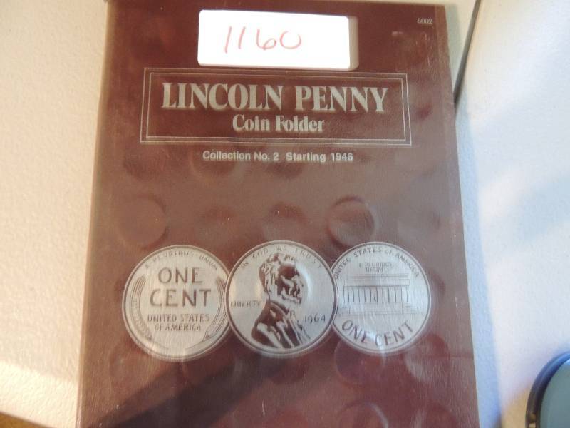 lot 1160 image: Lincoln Penny coin holder collection 2 starting at 1946