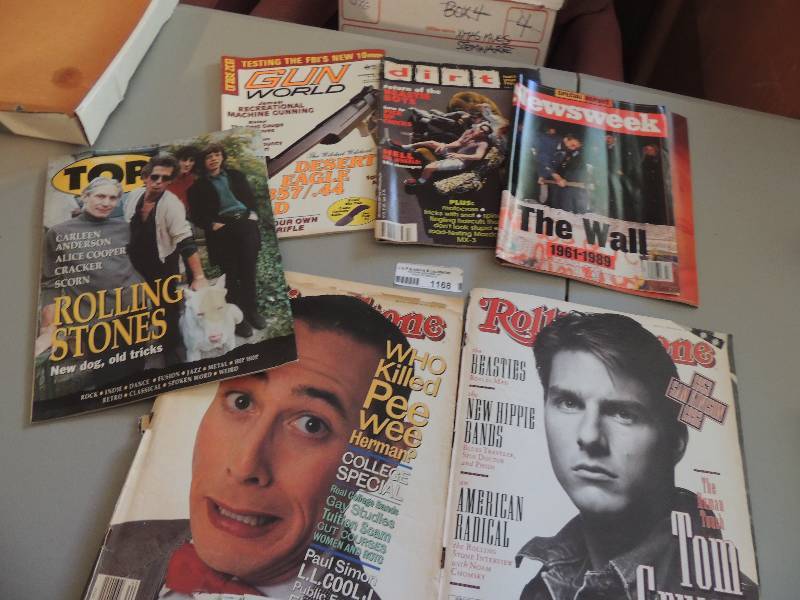 lot 1168 image: Magazines- Rolling stone, Dirt, Gun world, etc.