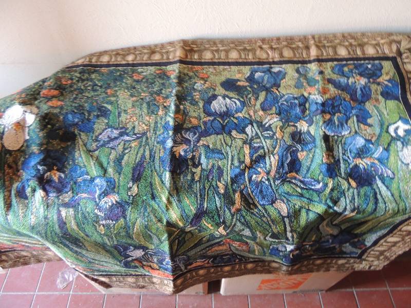 lot 1189 image: Van Goh tapestry Lilies 54 x 38