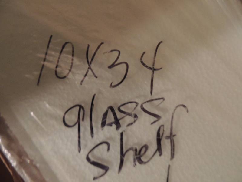 lot 1220 image: 3 pebbled glass shelves