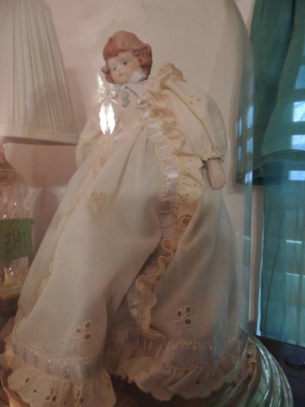 lot 143 image: American made brass wear comp copper craft - doll in dome
