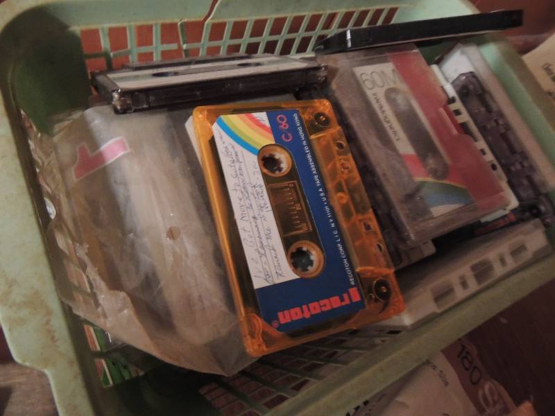 lot 151 image: Basket of cassette tapes