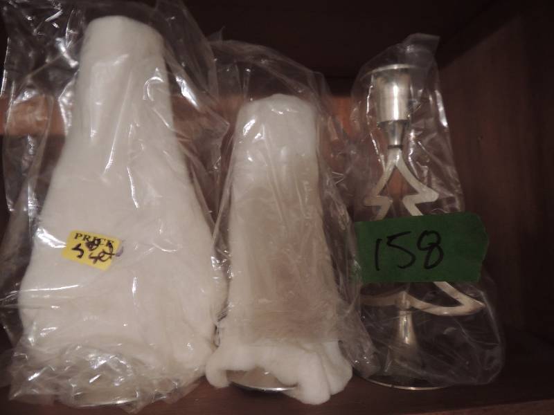 lot 158 image: Silver Christmas tree candle holders