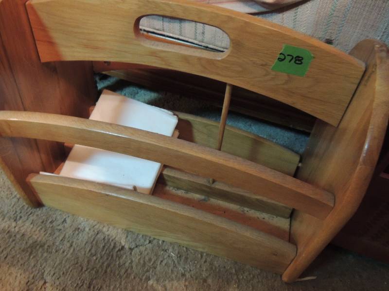 lot 278 image: Wooden magazine holders x2