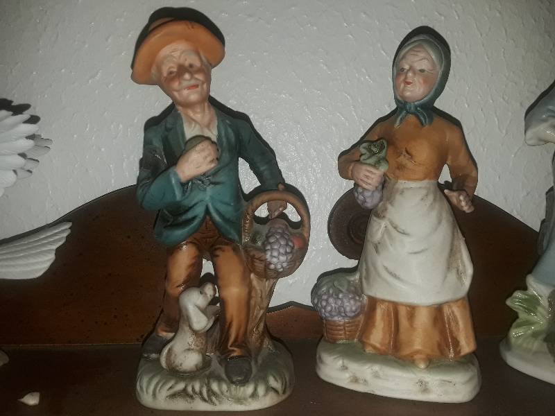 lot 309 image: Little woman Little man Porcelain dolls