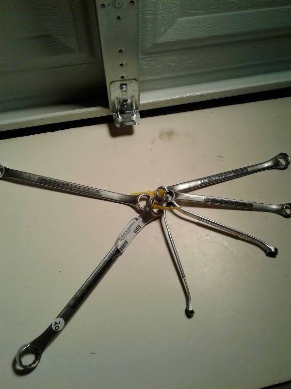 lot 658 image: 6 craftsman wrenches size 38 to 1 inch