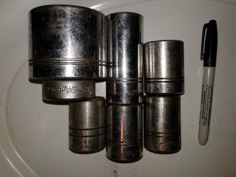 lot 705 image: 6 PROTO very large sockets