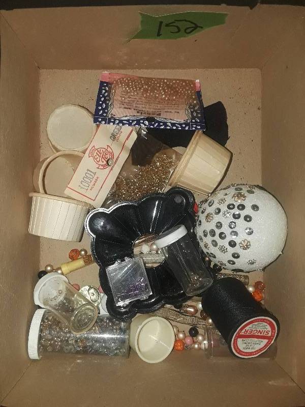 lot 152 image: Box of assorted beads
