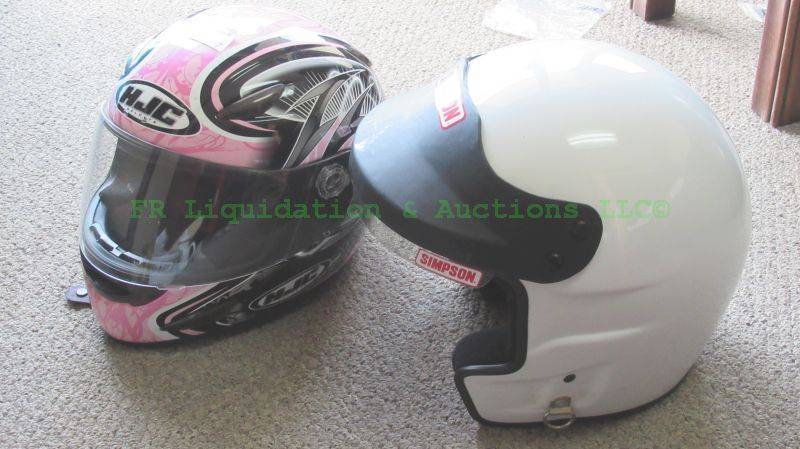 lot 7 image: Simpson & HJC motorcycle helmets