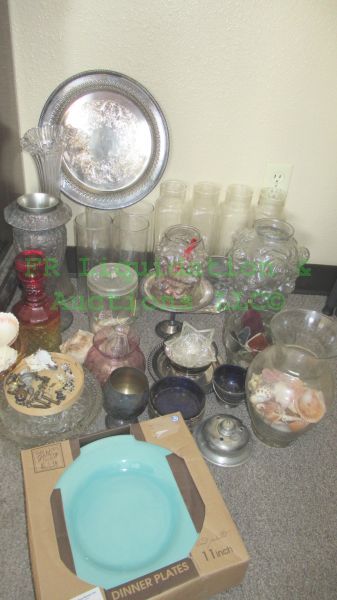 lot 29 image: Assorted glass vases and more as shown