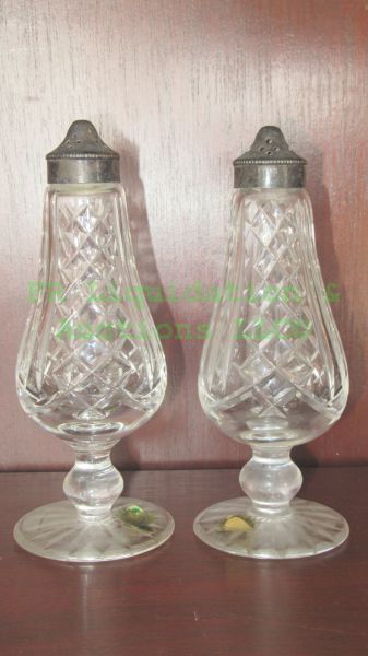 lot 37 image: Vintage Waterford lead crystal salt & pepper shakers