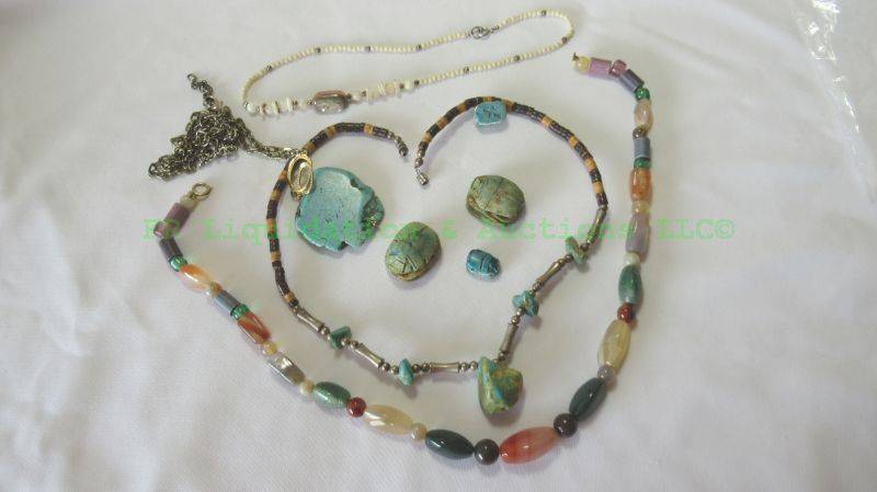 lot 45 image: Assorted Turquoise & polished stone jewelry as shown