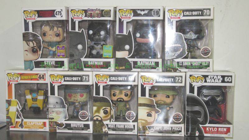 lot 55 image: Funko Pop vinyl characters unused in unopened boxes 9 count
