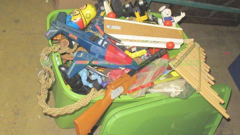 lot 69 image: Assorted childrens toys, tote packed full