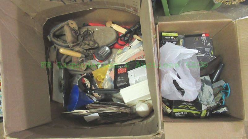 lot 71 image: Assorted household items and box of bicycle inner tubes