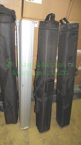 lot 73 image: Commercial display roll signs 82 tall, 3 total