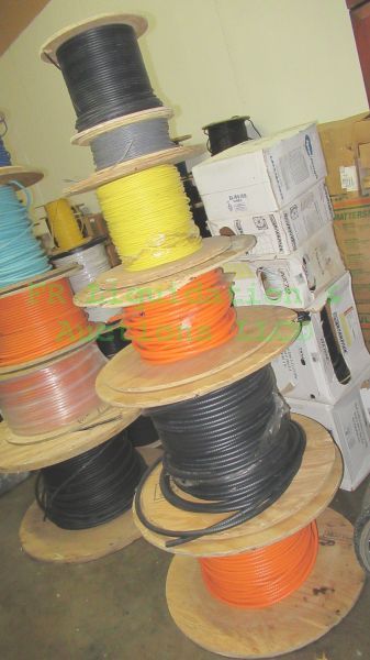 lot 144 image: Various data communication industrial electrical cable large to small spool rolls, 6 rolls total