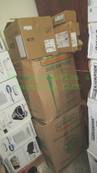 lot 147 image: TE connectivity AMP 2111D09-4 commercial connectors, Panduit connectors and more (8 boxes small to large)