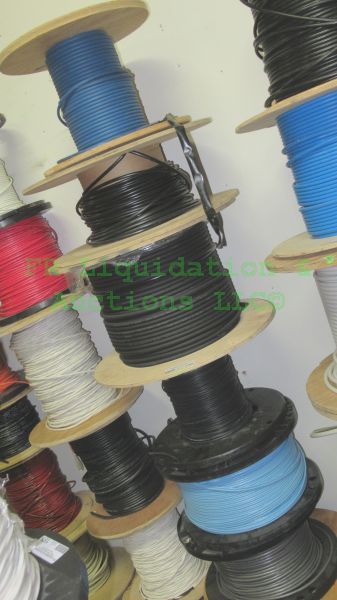 lot 150 image: Various industrial data communication cable medium to small spool rolls, 6 rolls total