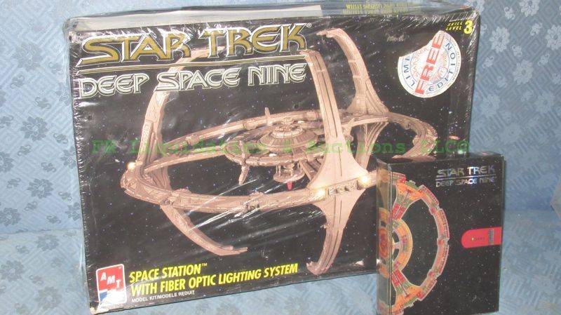 lot 243 image: Star Trek Deep space nine space station model with fiber optic lighting system (unopened) and DS9 season 1 DVD set